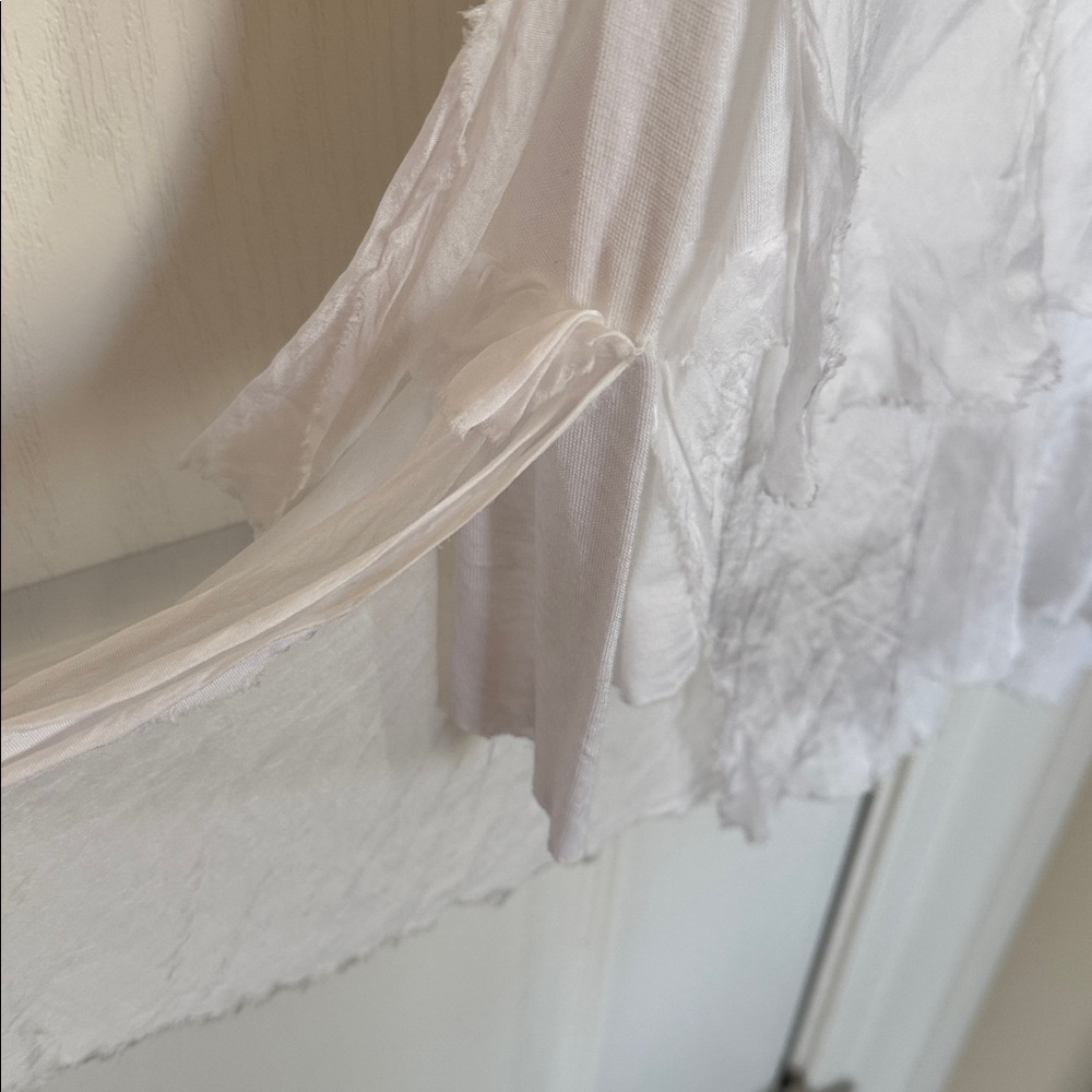 BECCA Italian White 100% Silk Layered Tiered Maxi Skirt Summer Size One Size - Picture 5 of 14